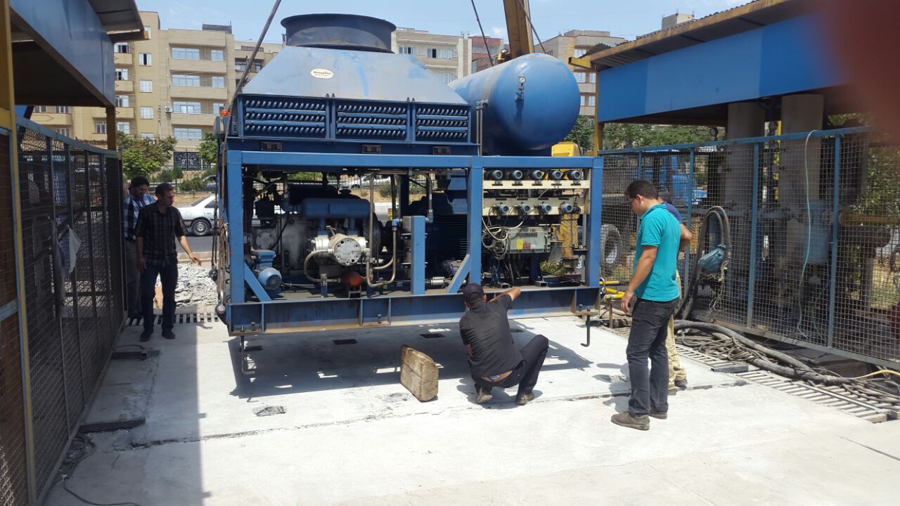 ترمیم و مقاوم سازی فونداسیون کمپرسور جایگاه CNG باغمیشه تبریز (طرح و اجرا)